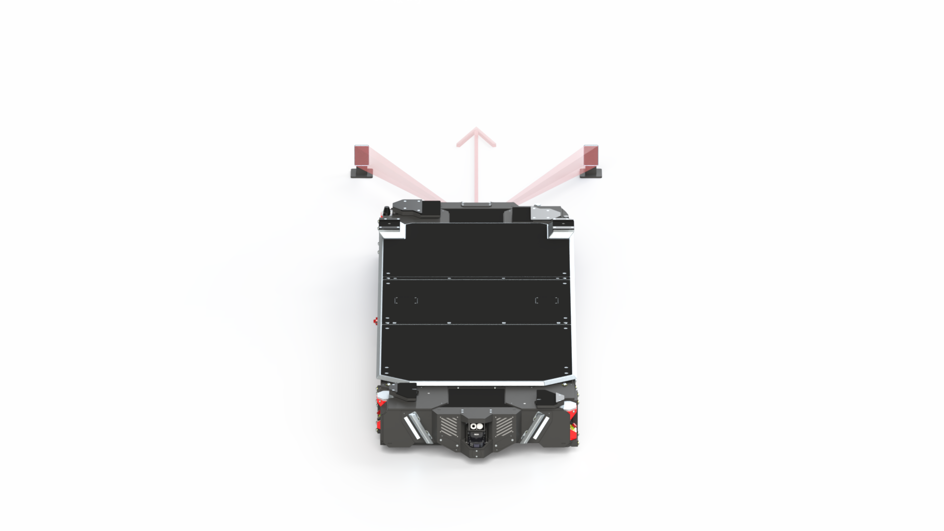 Vue de dessus de l’alignement intelligent d’un AGV