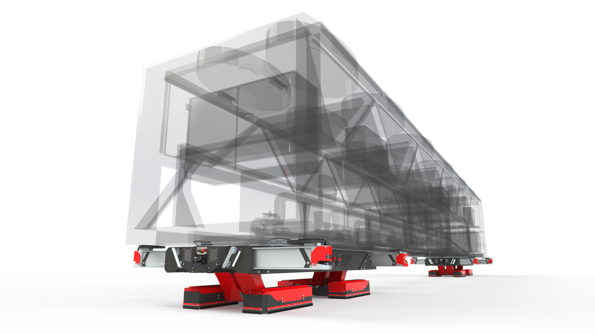 AGV en tandem transportant une charge CVAC