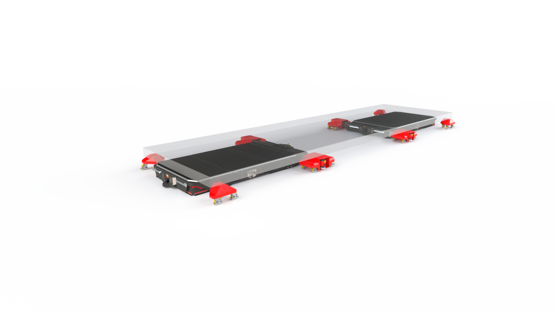 AGV sur mesure configuré pour le transport synchronisé