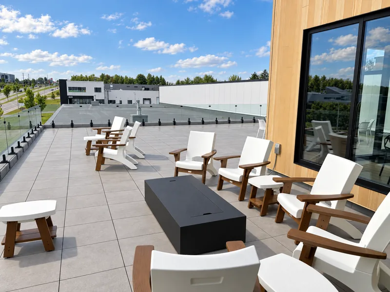 INOGEC outdoor terrace with seating and a view of the surroundings