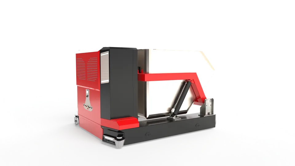 Custom AGV-031 carrying an industrial bin
