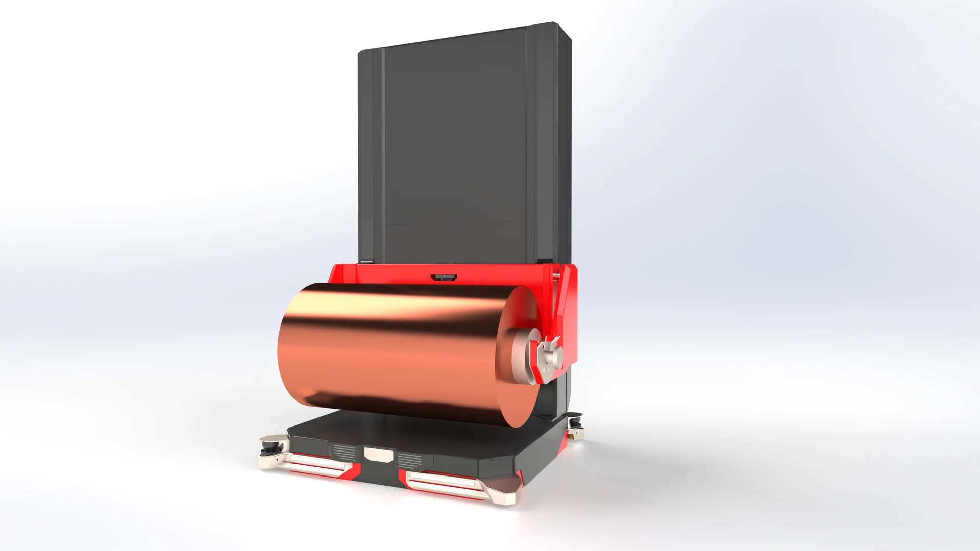 AGV INOGEC Série Lift manipulant une grande bobine